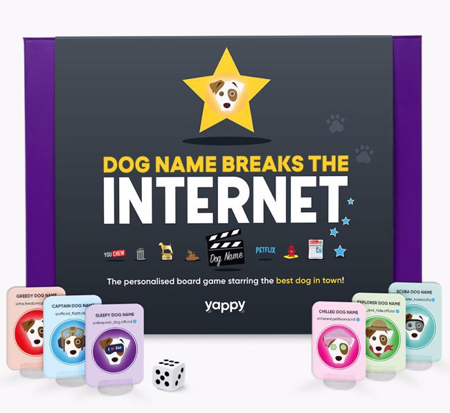 {dogsName} Breaks The Internet Personalized Board Game